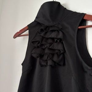 4/$20 Vero Moda | Mock-Neck Ruffled Sleeveless Black Blouse